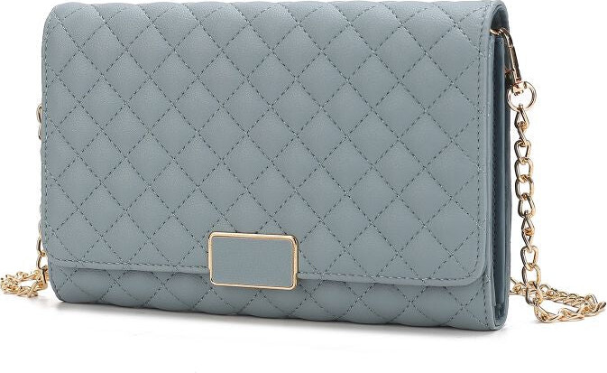 Gretchen Quilted Vegan Leather Women's Envelope Clutch Crossbody