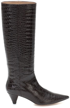 Joseph Croc-effect leather knee-high boots