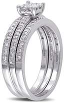 Thumbnail for your product : Concerto Set of 3 10K White Gold 0.38 CT. T.W. Diamond Quad Bridal Rings