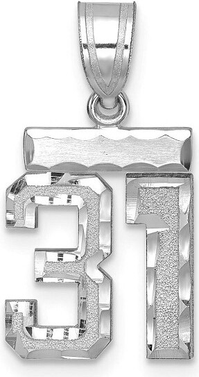 Black Bow Jewelry Co. BlackBowJewelry14kWhiteGoldVarsityCollectionSmallD/CPendantNumber31