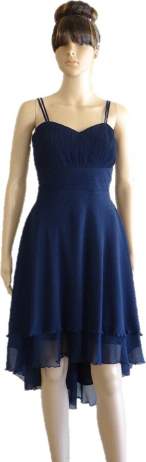 Etsy Navy Blue Bridesmaid Dress. High Low Knee Length Evening Chiffon Party