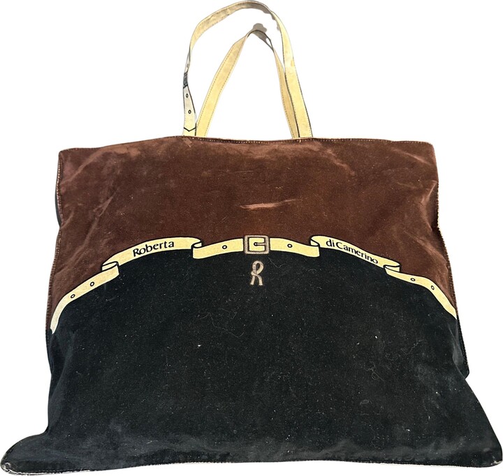Roberta Di Camerino 1980s Vitage Suede Fabric Tote Bag