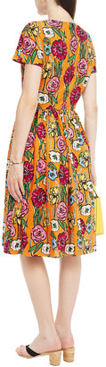 Marni Gathered Floral-print Cotton-poplin Dress
