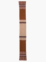 Thumbnail for your product : Raf Simons Fair-isle Striped Slim Alpaca-blend Scarf - Beige Multi