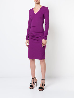 Nicole Miller ruched fitted dress
