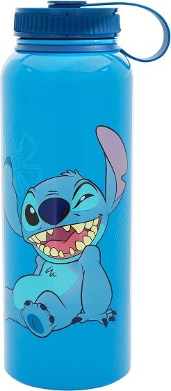 Silver Buffalo Lilo and Stitch Get Weird Stainless Steel Water bottle with  Strap, 27-Ounces