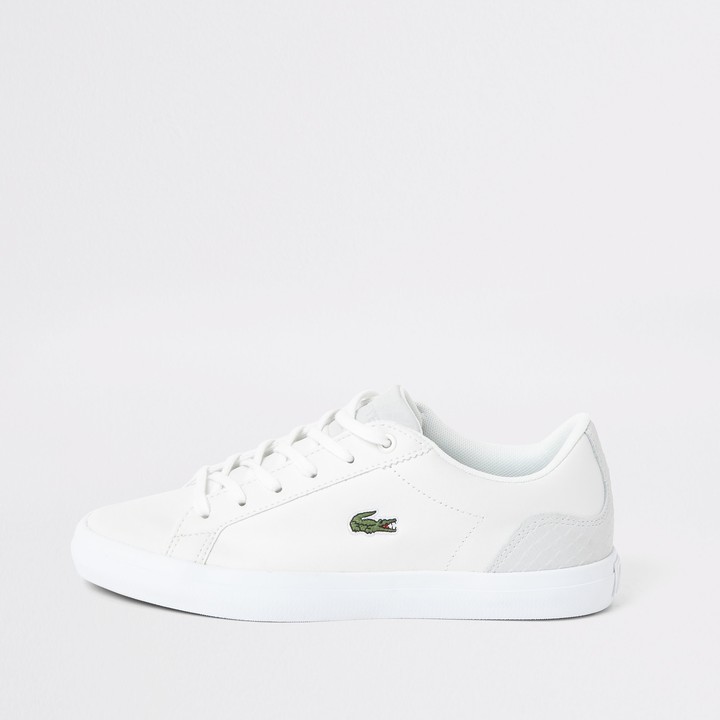 lacoste womens white leather trainers