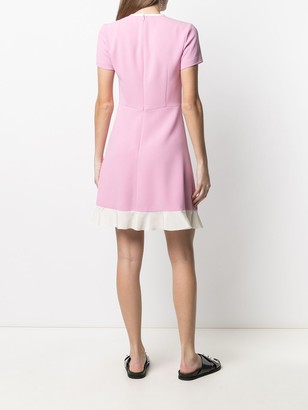 RED Valentino Bow-Detail Contrasting-Trim Dress
