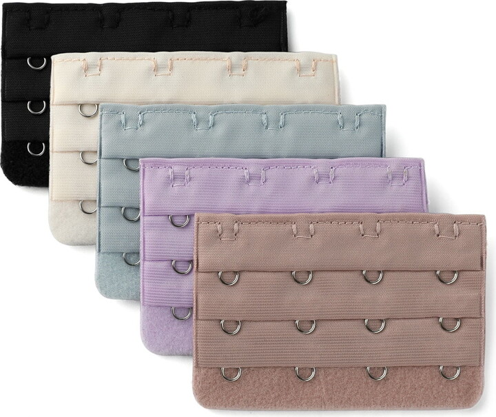Unique Bargains Women Bra Extenders 4-hooks 3-rows Bra Strap Extension, 5-Pack