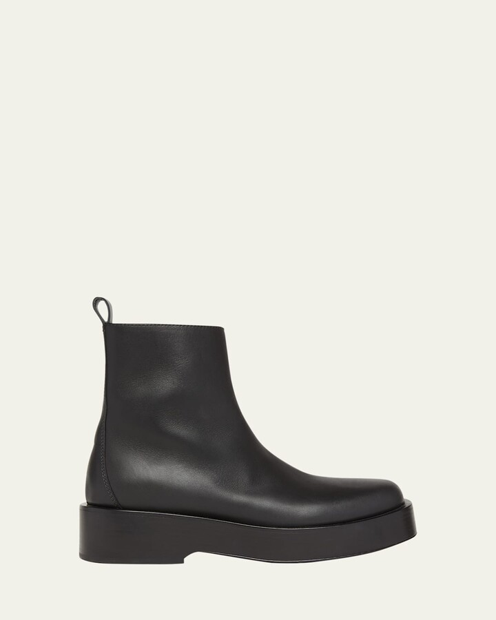 Bottega Veneta Torino Leather Moto Ankle Boots