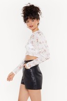 Thumbnail for your product : Nasty Gal Womens Rose to the Occasion Floral Mesh Crop Top - White - 14