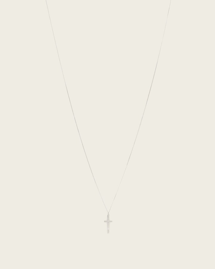 AllSaints Gabe Large Chain Cross Necklace
