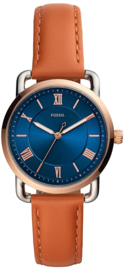 Fossil Women's Copeland Brown Leather Strap Watch 34mm - ShopStyle