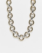 Thumbnail for your product : ASOS DESIGN necklace with circle links in mixed tone