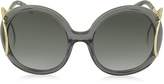 Thumbnail for your product : Chloé JACKSON CE 703S Large Round Acetate and Metal Women's Sunglasses