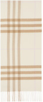 Thumbnail for your product : Burberry Off-White Cashmere Classic Check Scarf