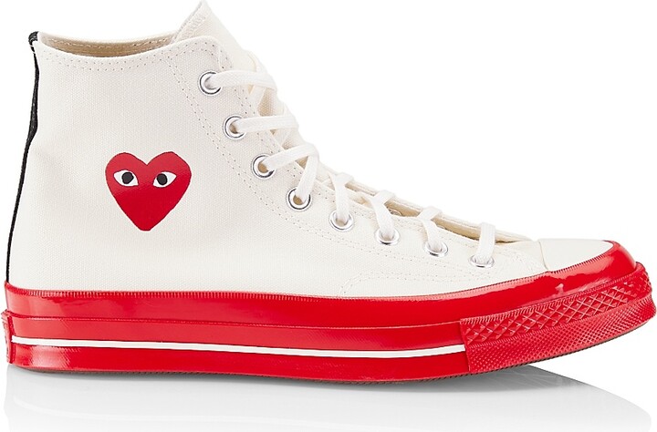 Comme des Garçons PLAY Men's CdG PLAY x Converse Chuck 70 High-Top Sneakers - Off White - Size 8