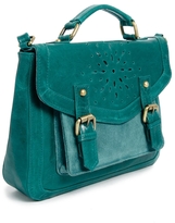 Thumbnail for your product : ASOS Leather Satchel Bag With Floral Punch Out