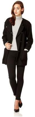 Anastasia Beverly Hills Womens Black Winter Textured Unlined Coat