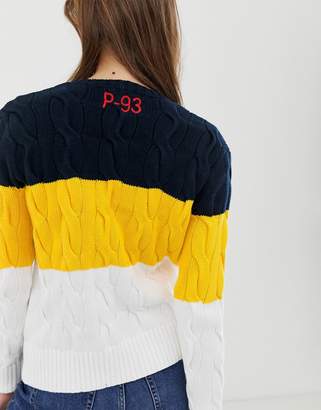 Polo Ralph Lauren colour block logo knit jumper