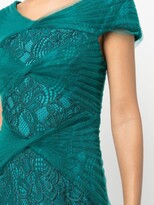 Thumbnail for your product : Tadashi Shoji Talbot draped-twist lace dress