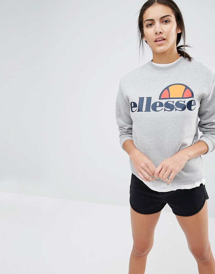 Ellesse Oversized Crew Neck Sweatshirt With Front Logo - ShopStyle