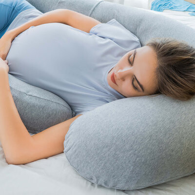 Latitude Run E-shaped Pregnancy Pillow Full Body Maternity Pillow For Side Sleepers 60 Inch-support For Back Legs Belly Hips Gray