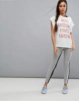 Thumbnail for your product : Reebok Studio Slogan Tee In White And Pink