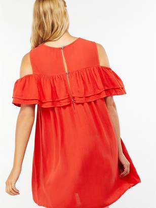 Accessorize Double Ruffle Beach Dress - Red