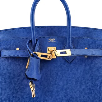 Hermes Birkin Sellier Bag Bleu France Epsom with Gold Hardware 25