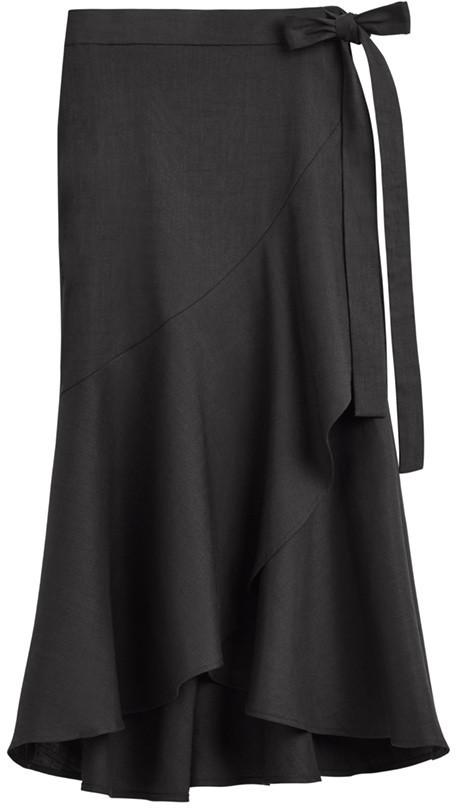 cuyana linen wrap dress