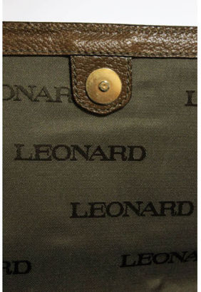 Leonard Brown Multi Color Leather Medium Square Envelope Clutch