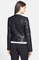 Thumbnail for your product : Laundry by Shelli Segal Coated Tweed & Leather Jacket