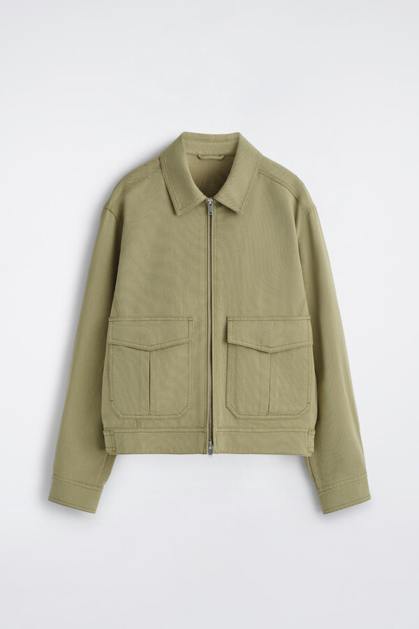 COS Cotton-Blend Zip-Up Utility Jacket