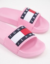 Thumbnail for your product : Tommy Jeans logo sliders in pink