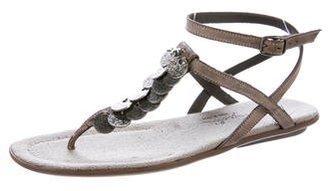 Henry Beguelin Coin-Embellished Leather Sandals
