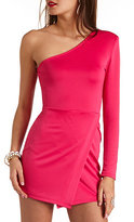 Thumbnail for your product : Charlotte Russe Long Sleeve One Shoulder Dress