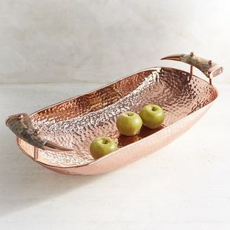 Pier 1 Imports Hammered Copper Oval Decorative Bowl