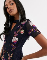 Thumbnail for your product : Frock and Frill embellished cut out back short sleeve maxi dress