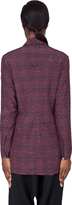 Thumbnail for your product : Damir Doma Burgundy Printed Bow Collar Blouse