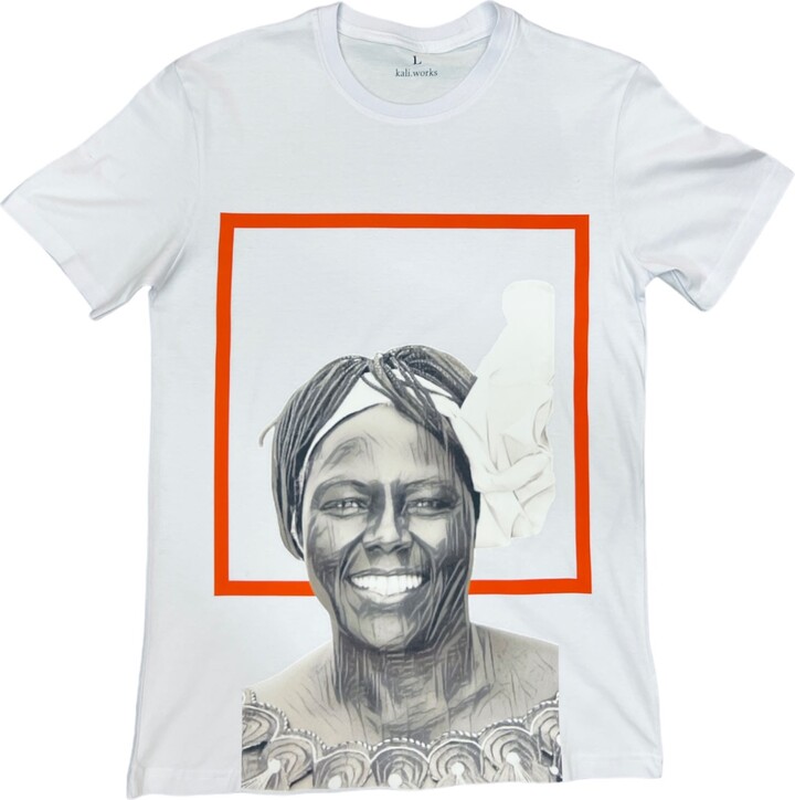 Kali Works Men's Black / White Wangari Maathai Graphic Tee White
