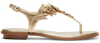 MICHAEL Michael Kors Flora Glitter Leather Thong Sandals