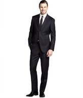 Thumbnail for your product : Giorgio Armani black pinstripe wool two-button suit with flat front pants