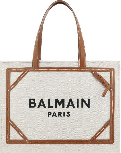 Balmain Beige Cotton Shoulder Women's Bag