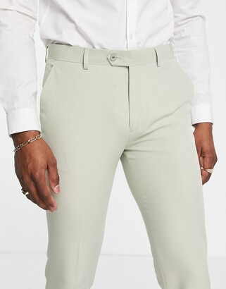 Gianni Feraud skinny suit pants in green