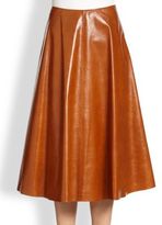 Thumbnail for your product : Lafayette 148 New York Leather Suzie Flared Skirt