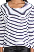 Thumbnail for your product : Monrow Striped Jersey Sweater