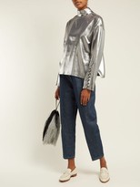 Thumbnail for your product : Hillier Bartley Dropped-shoulders Silk Top - Silver