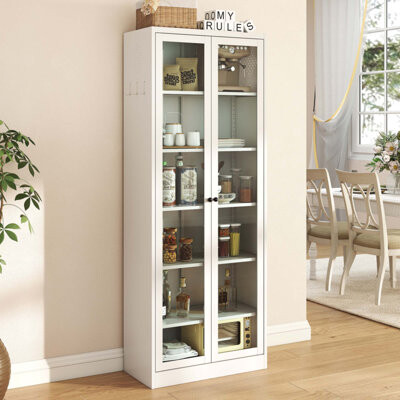 Latitude Run Metal Kitchen Pantry Cabinet - 72\
