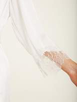 Thumbnail for your product : Icons Lily Lace-trimmed Silk-satin Kimono - Womens - White